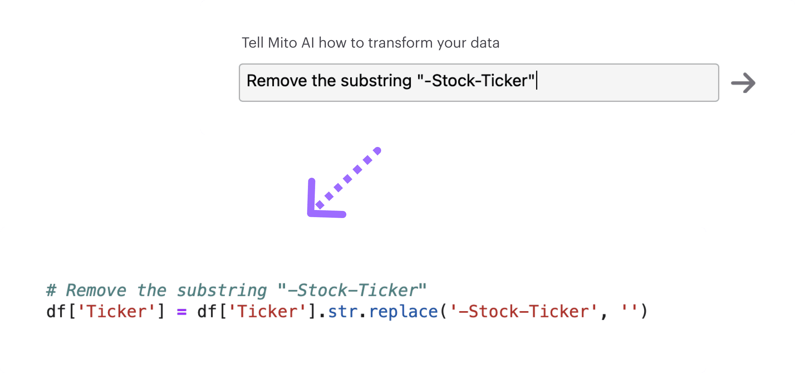 Generate code with Mito AI